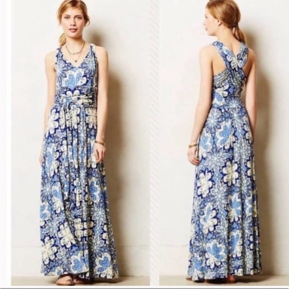 Anthropologie Dresses & Skirts - VANESSA VIRGINIA Anthropologie Racerback
Sleeveless Jersey Knit Maxi Dress S